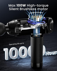 Renpho massager features LED touch display for easy speed and battery monitoring.