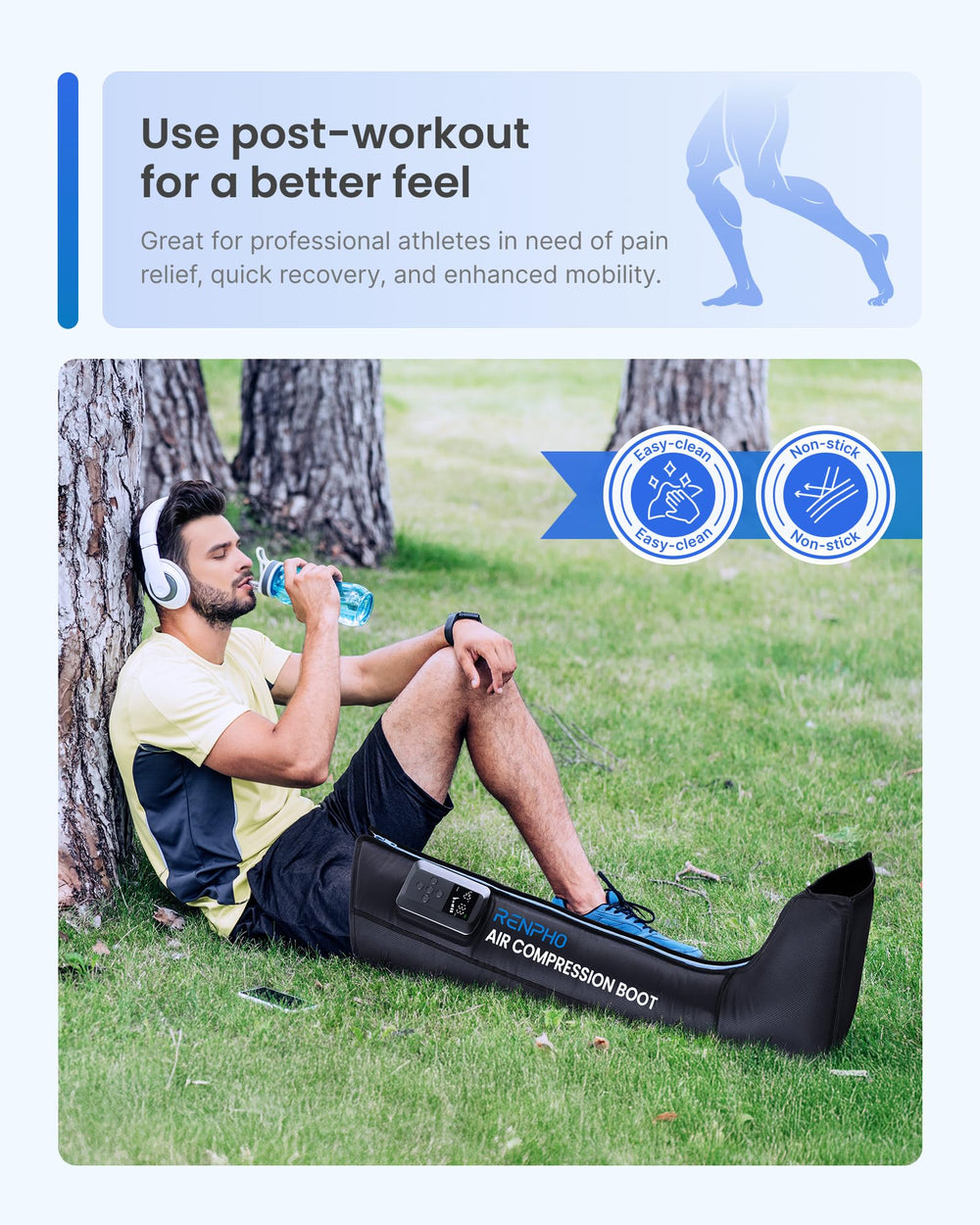 RENPHO Five-chamber system provides customizable leg compression
