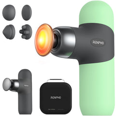 RENPHO mini thermal massage gun with heat warms neck muscles for relief