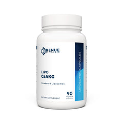 Renue by Science CA AKG supplement bottle highlighting liposomal delivery.