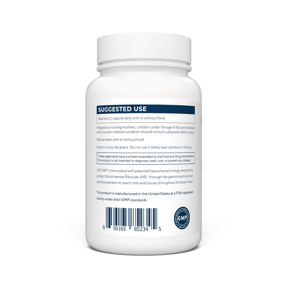 Renue By Science Nicotinamide Riboside capsules closeup with liposomal delivery for absorption