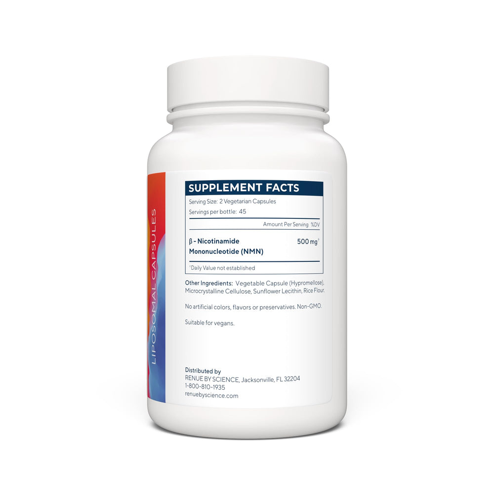 Renue By Science NMN packaging box highlights GMP quality assurance