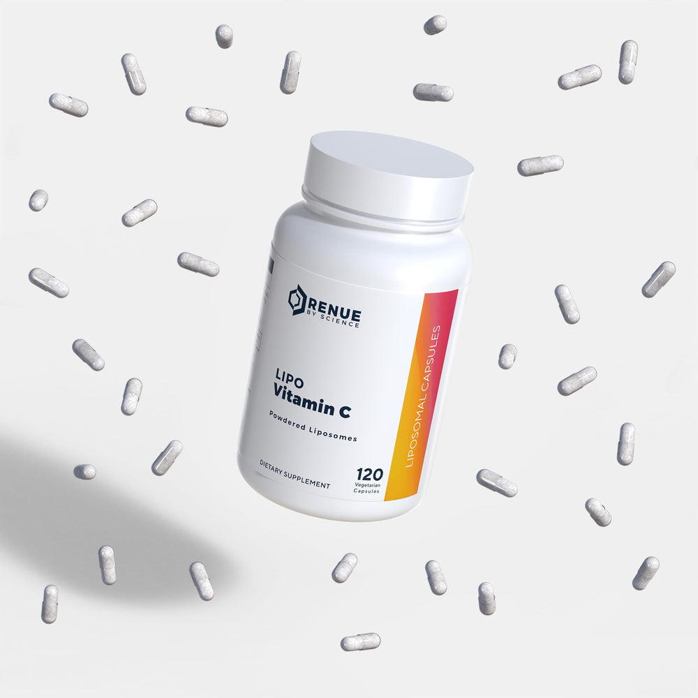 Renue By Science Vitamin C liposomal packaging made in USA for trusted manufacturing.