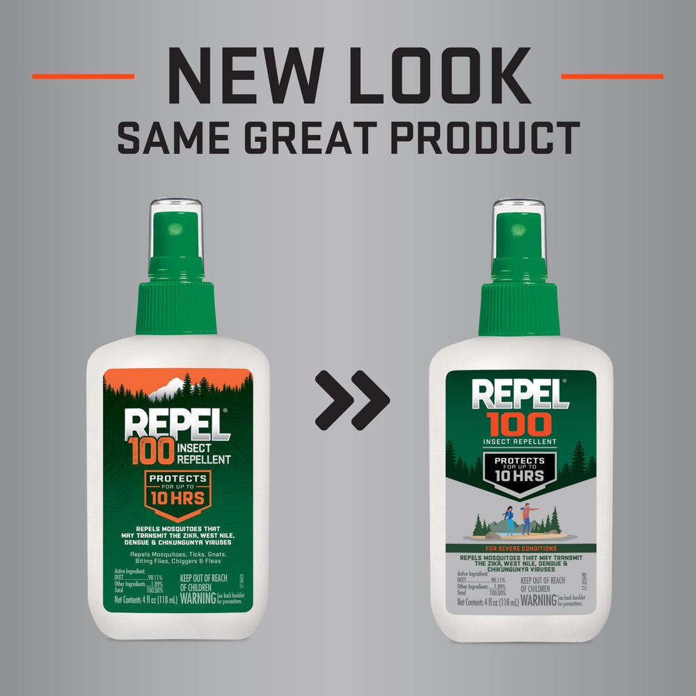 Repel 100 pump spray ready for quick reapplication outdoors.
