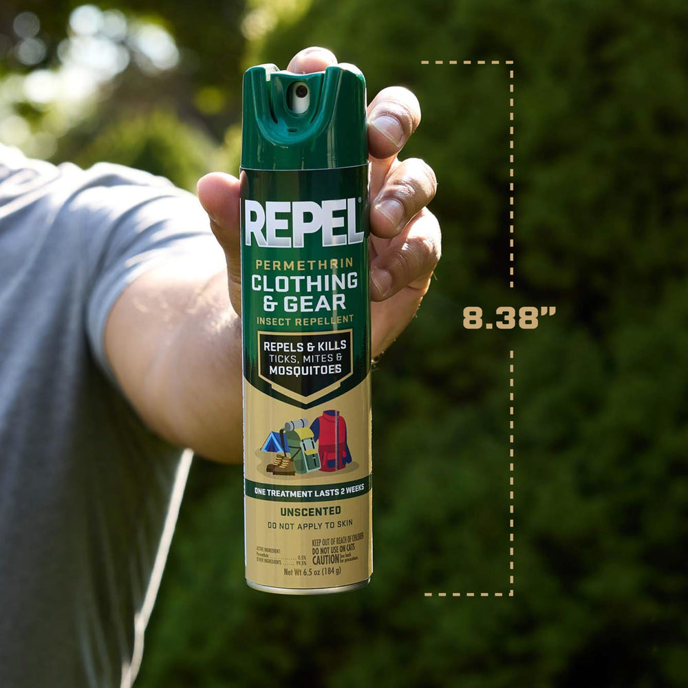 Repel Permethrin is applied to gear, not skin for safe use.