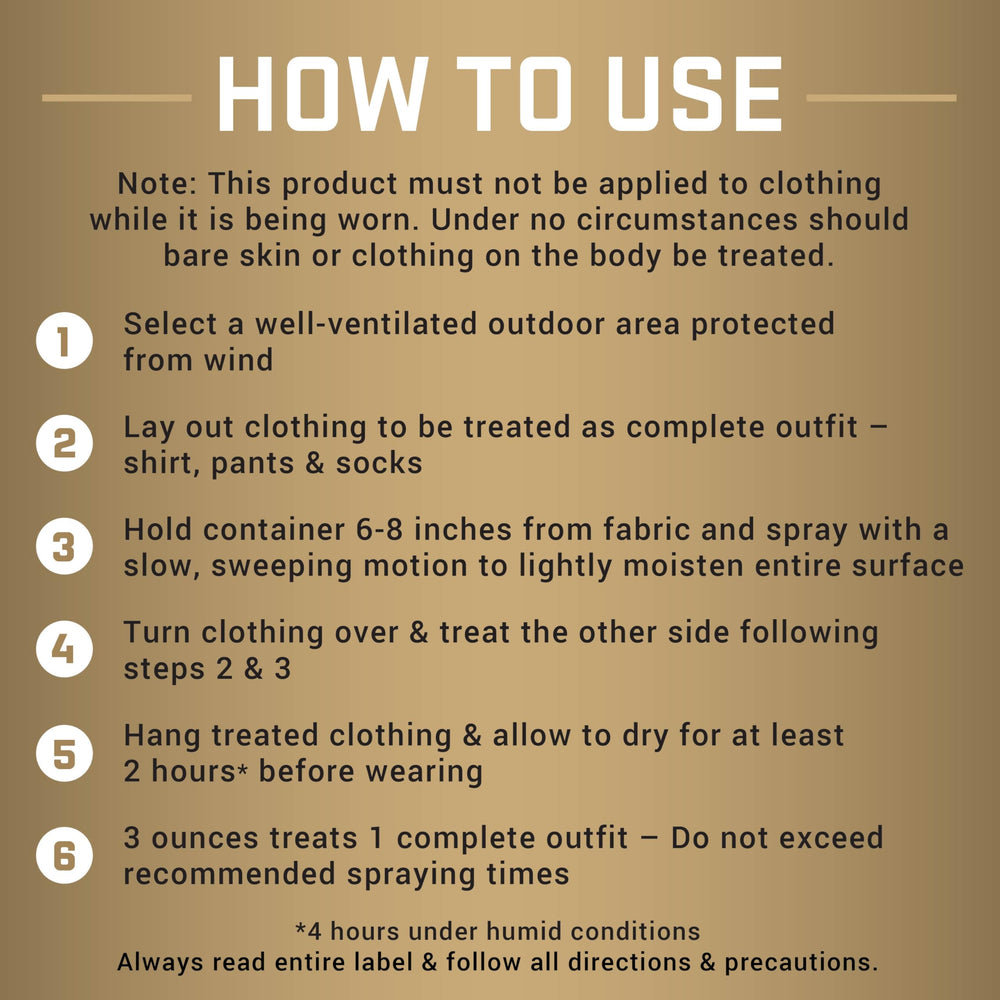 Repel Permethrin compatible with skin repellents for layered protection.