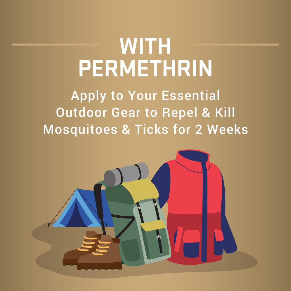 Repel Permethrin provides two-week residual protection through machine washing.