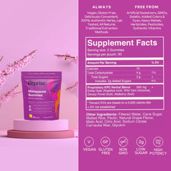Reprise packaging label highlights low sugar and natural ingredients