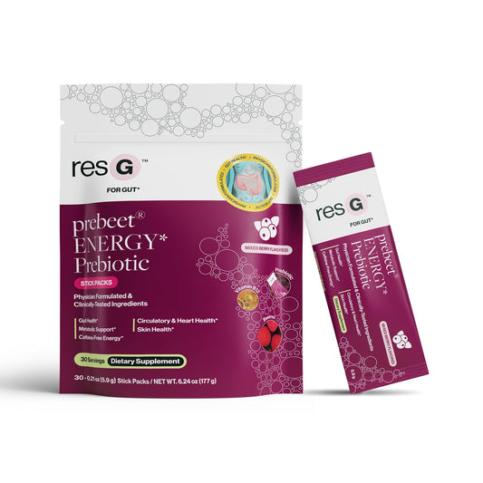 ResBiotic resG prebeet bottle pour for convenient on-the-go gut support.
