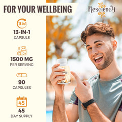 Resciency Detox Binder mixed ingredients in a scoop imply comprehensive daily detox support.