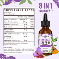 Resciency Liposomal Saffron Drops dropper showing precise 2 ml serving.