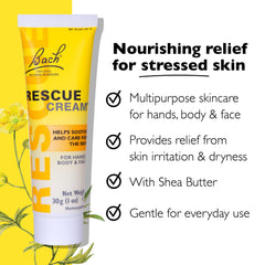 RESCUE Bach Rescue Cream 3-pack back view; fragrance-free and parabens-free