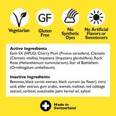 RESCUE Bach Rescue Pastilles label highlights sugar-free and gluten-free ingredients.