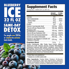 Rescue Detox ICE Blueberry pour showcases a smooth, flavorful detox drink.
