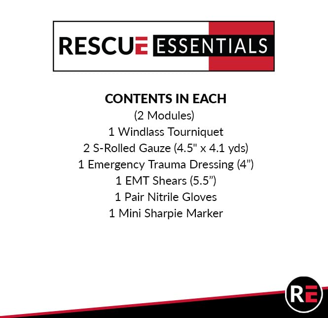 Rescue Essentials Stop the Bleed Dual Kit with high visibility BLEEDING CONTROL labeling