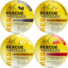 RESCUE Bach Pastilles variety pack with orange-elderflower flavor for on-the-go calm.