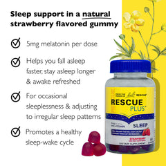 RESCUE PLUS sleep gummies strawberry pack for easy nightly relaxation