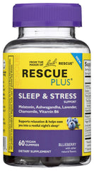 RESCUE Plus Sleep & Stress Gummies bottle for nighttime relaxation and stress support