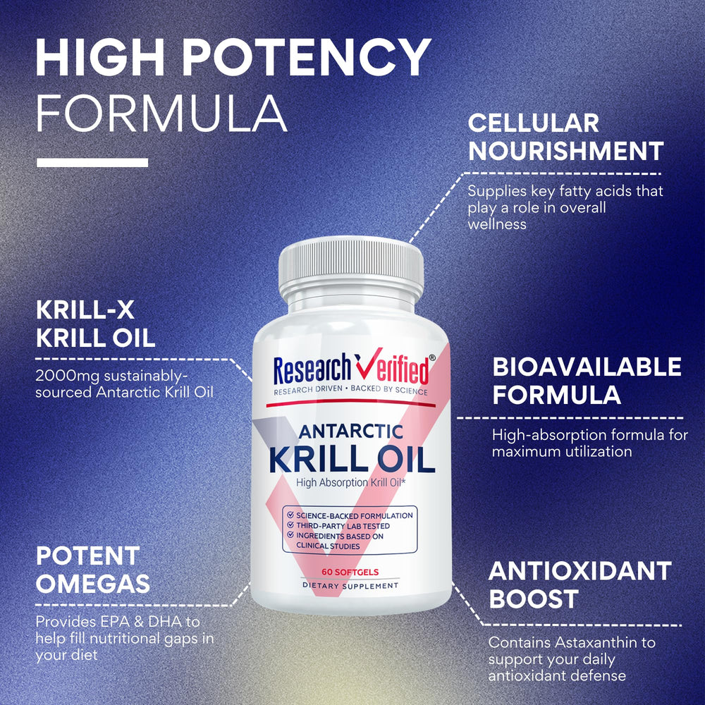 Research Verified Antarctic Krill Oil label highlights MSC certification and eco sourcing