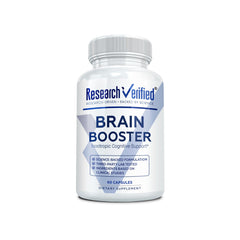 Research Verified Brain Booster bottle viewed from top for daily focus support