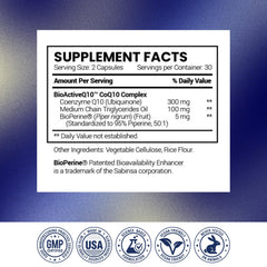 Open bottle of Research Verified CoQ10 with capsules ready for daily use