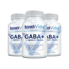 Research Verified GABA+ bottle offers evening calm and sleep support.