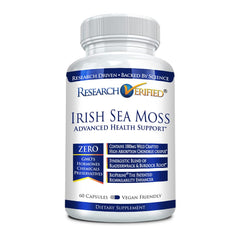 Research Verified Irish Sea Moss bottle – convenient daily use for immune support.