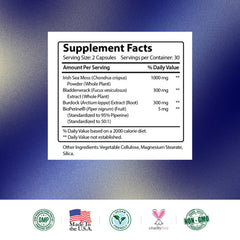Research Verified Irish Sea Moss ingredients list highlights minerals and BioPerine