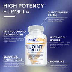 Research Verified Joint Support label highlights vegan, GMO-free formula.
