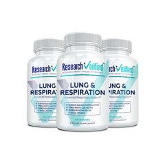 Research Verified Lung and Respiration bottle cap, supports seasonal allergy comfort