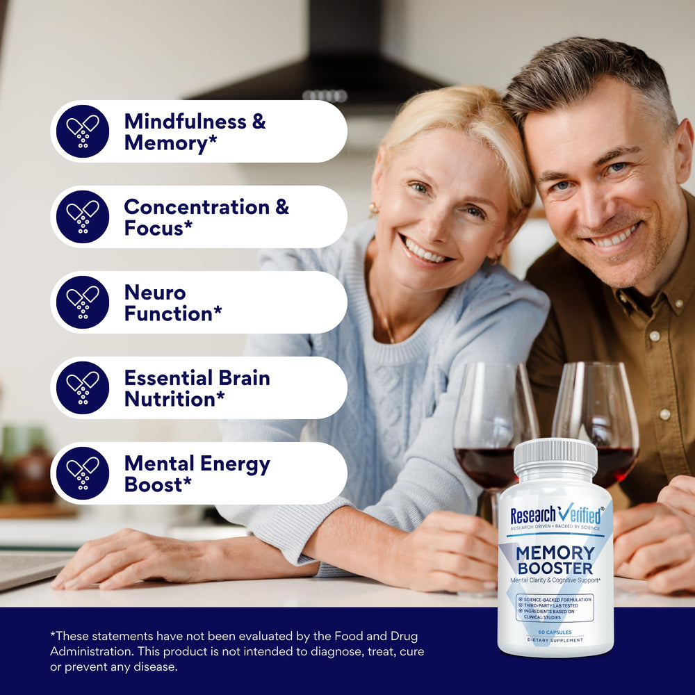 Research Verified Memory Booster green tea extract scene highlighting antioxidants.