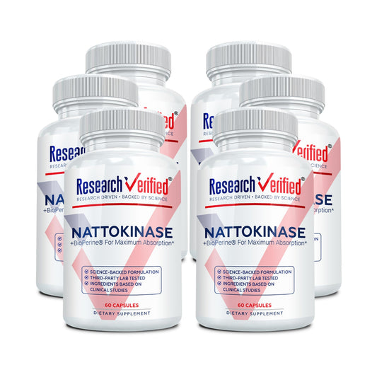 Research Verified Nattokinase 4000 FU bottle front for circulatory support.