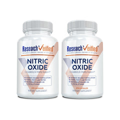 Research Verified Nitric Oxide bottle front for daily workout support
