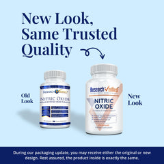 Research Verified Nitric Oxide bottle pour showing convenient dosing.
