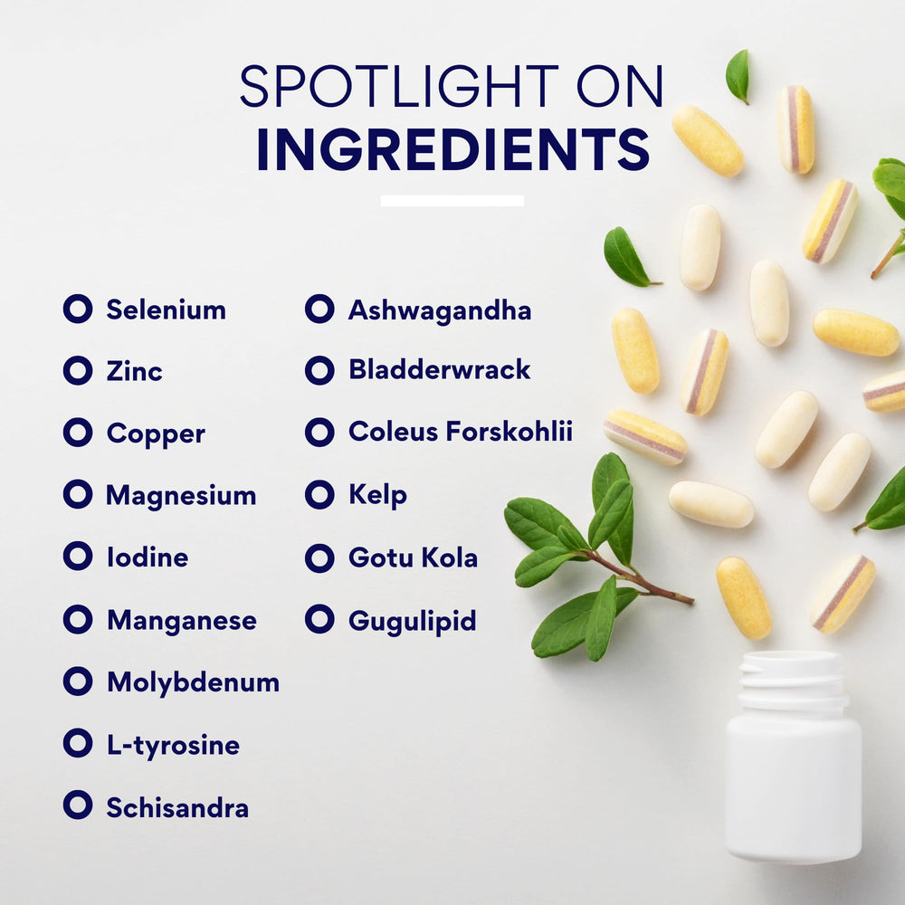 Nutrition-style dosage panel for Research Verified Thyroid Aid.