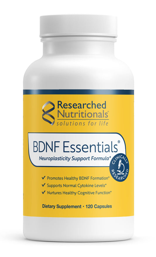 Researched Nutritionals BDNF Essentials bottle for daily focus support