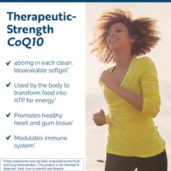 CoQ10 softgels pour image highlights easy daily intake for cardiovascular support