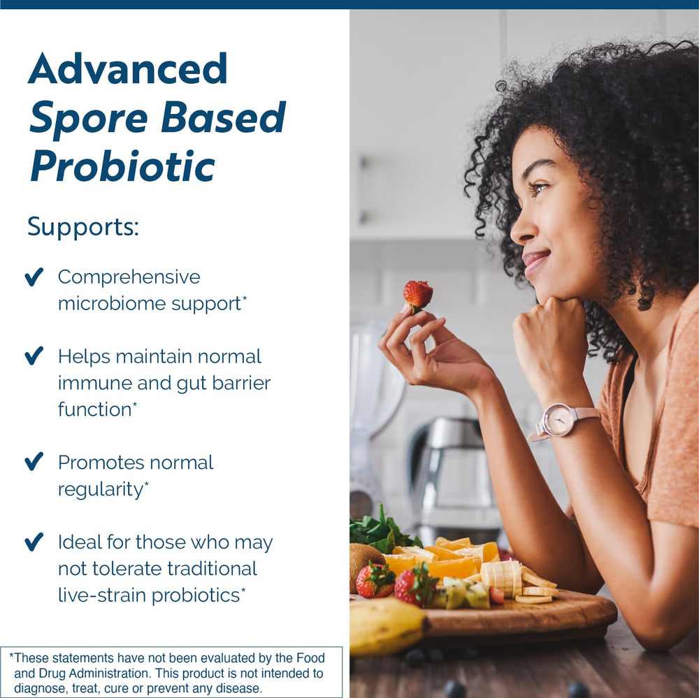 CoreBiotic capsules closeup highlights spore-based strains designed to reach the gut.