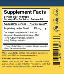 Researched Nutritionals Crypto-Plus back label showing vegan and allergen notes.