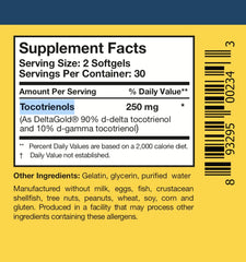Researched Nutritionals TocoPure D&G softgels close-up emphasizing high-purity tocotrienols.