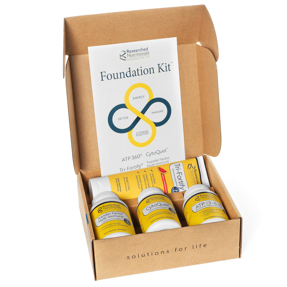 Researched Nutritionals Transfer-Factor Multi Immune bottle highlights blend for immune support.