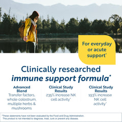 Researched Nutritionals Transfer Factor Multi-Immune bottle close-up shows immune-support ingredients for daily use.