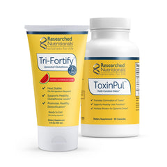 Researched Nutritionals Tri-Fortify Watermelon Liposomal Glutathione bottle supports antioxidant activity.