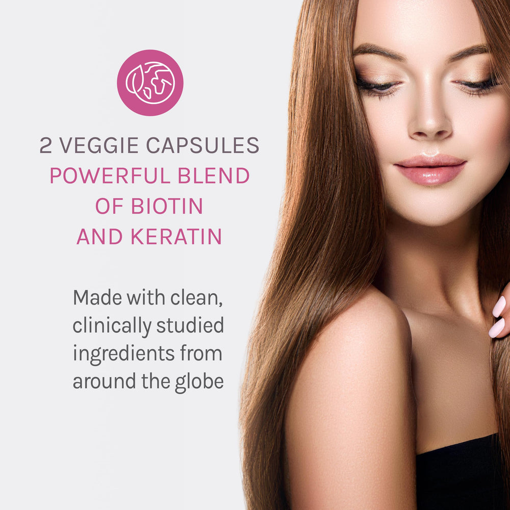 Reserveage Keratin Hair Booster bottle on shelf for daily routine.