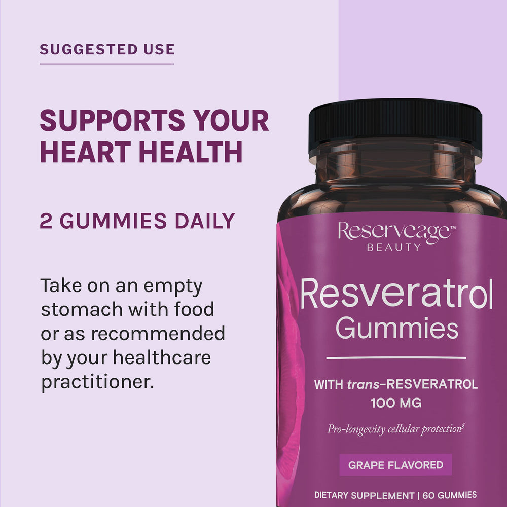 Two-pack Reserveage Nutrition Resveratrol Gummies packaging for ongoing use