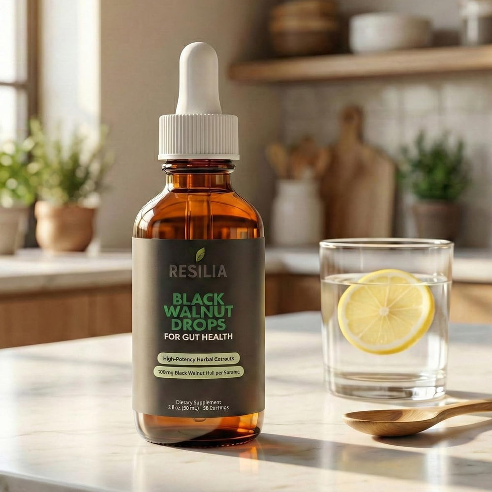 Resilia liquid drops in a glass showing precise measurement.