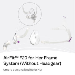 AirFit F20 for Her UltraSoft cushion delivering gentle skin contact