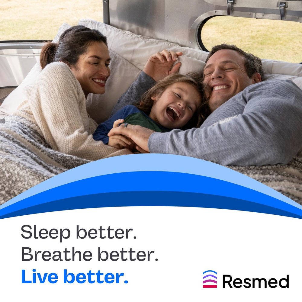 ResMed AirFit N30 frame easy-connect for quick CPAP setup.