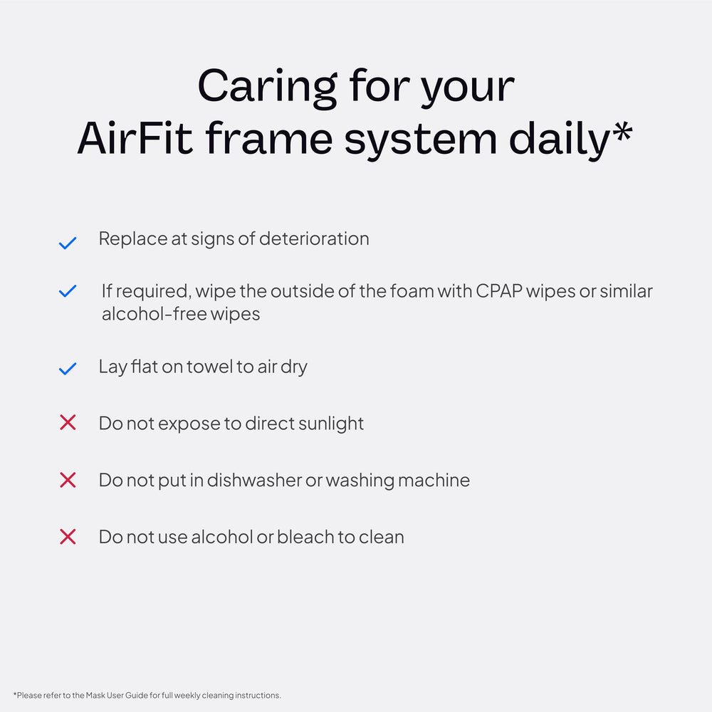 ResMed AirFit P10 frame shown without headgear, ideal replacement option.
