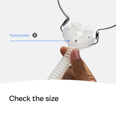 ResMed AirFit P10 nasal pillows cushion provides secure fit and quiet operation.
